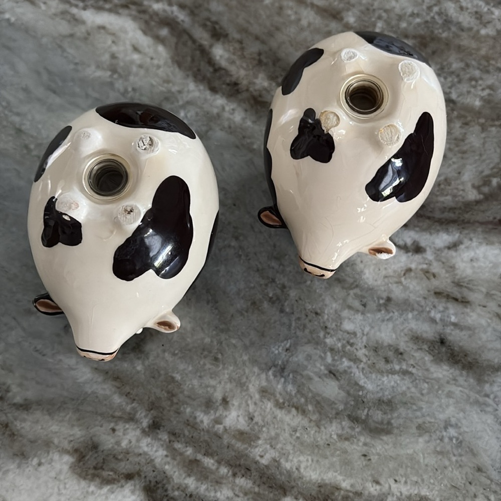 🍄 Cow Whimsical Salt and Pepper Shakers Bonus Bank - Picture 6 of 8
